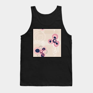 Pink abstract circle flowers on sand Tank Top